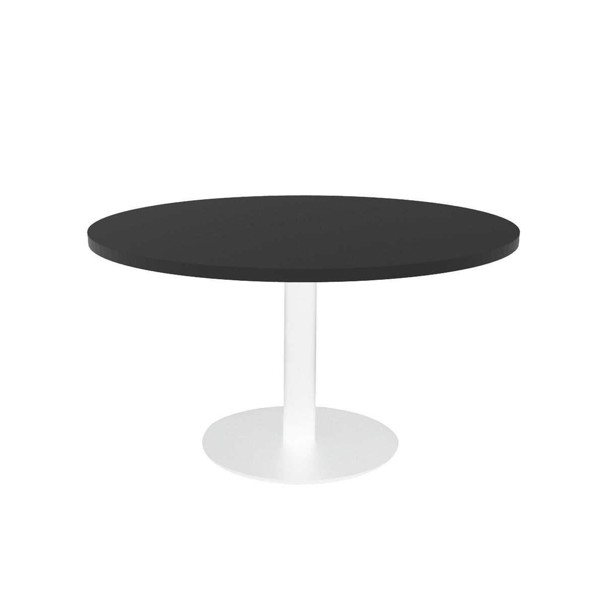 Estilo Round Coffee Table — Black, White P/C, 900mm Dia — CCT9 BLK/WS