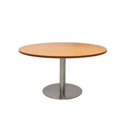 Estilo Round Coffee Table — Beech, Stainless Steel, 900mm Dia — CCT9 B/SS