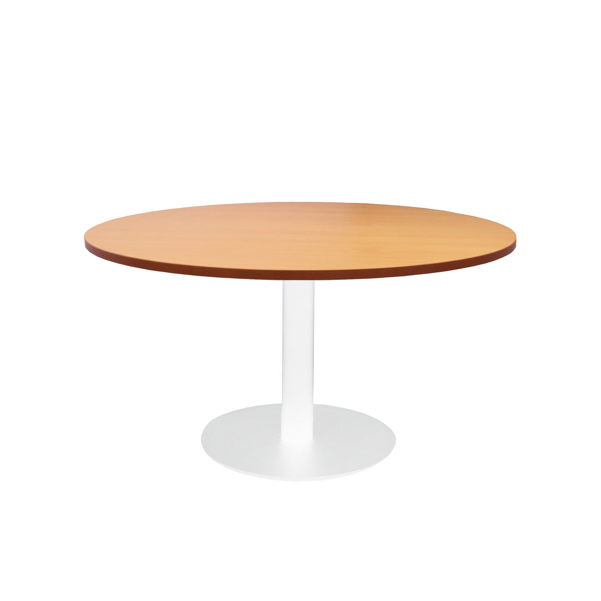 Estilo Round Coffee Table — Beech, White P/C, 900mm Dia — CCT9 B/WS