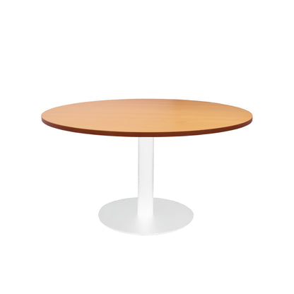 Estilo Round Coffee Table — Beech, White P/C, 900mm Dia — CCT9 B/WS