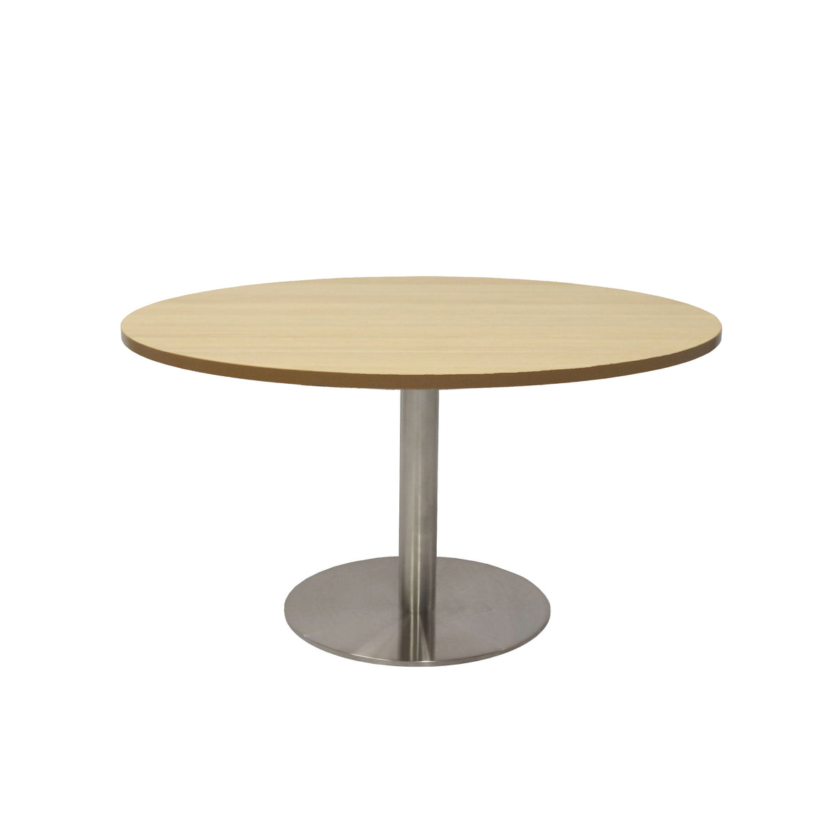 Estilo Round Coffee Table — Natural Oak, Stainless Steel, 900mm Dia — CCT9 NO/SS