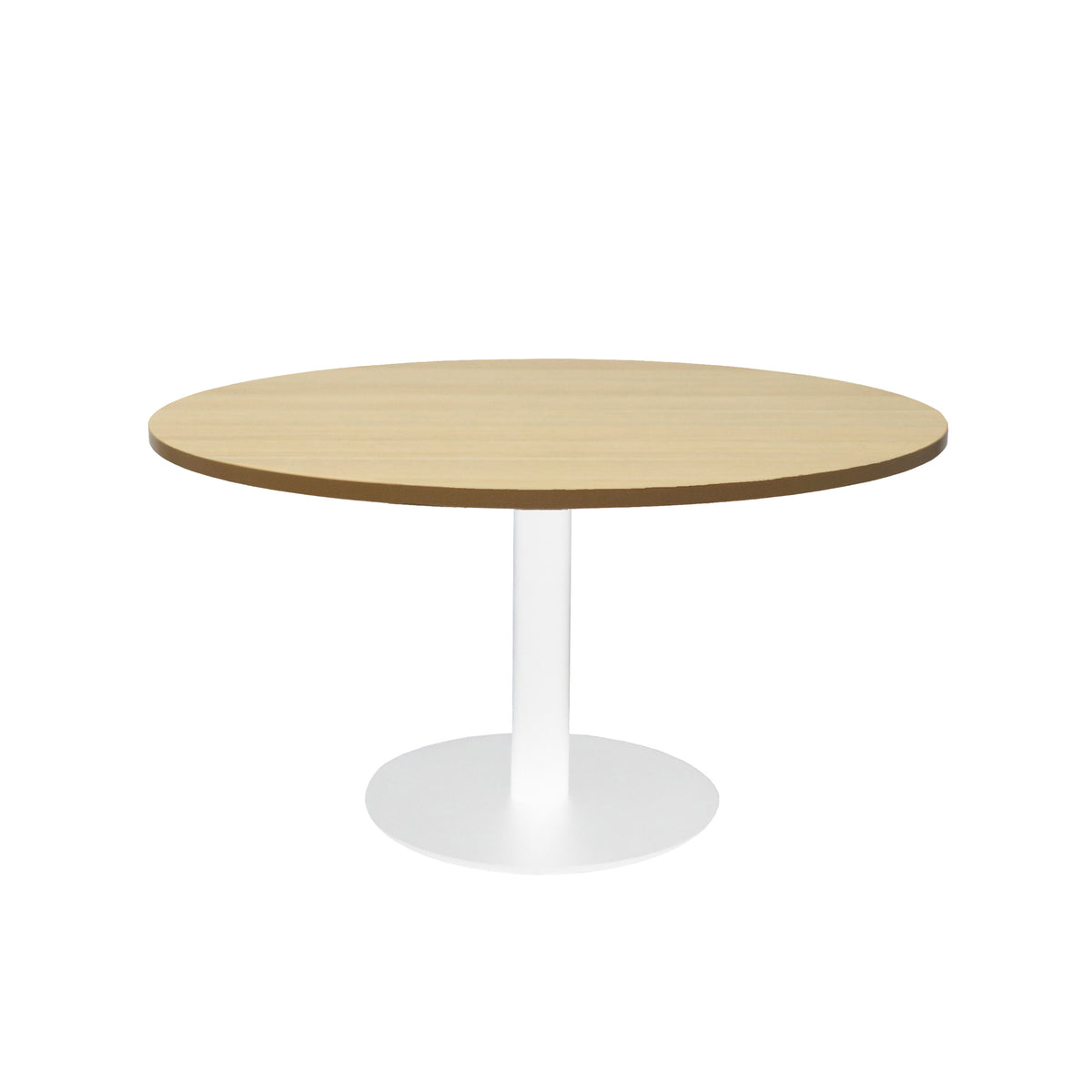 Estilo Round Coffee Table — Natural Oak, White P/C, 900mm Dia — CCT9 NO/WS