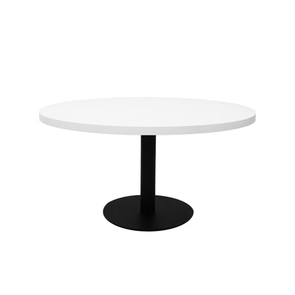 Estilo Round Coffee Table — Natural White, Black P/C, 900mm Dia — CCT9 NW/BL