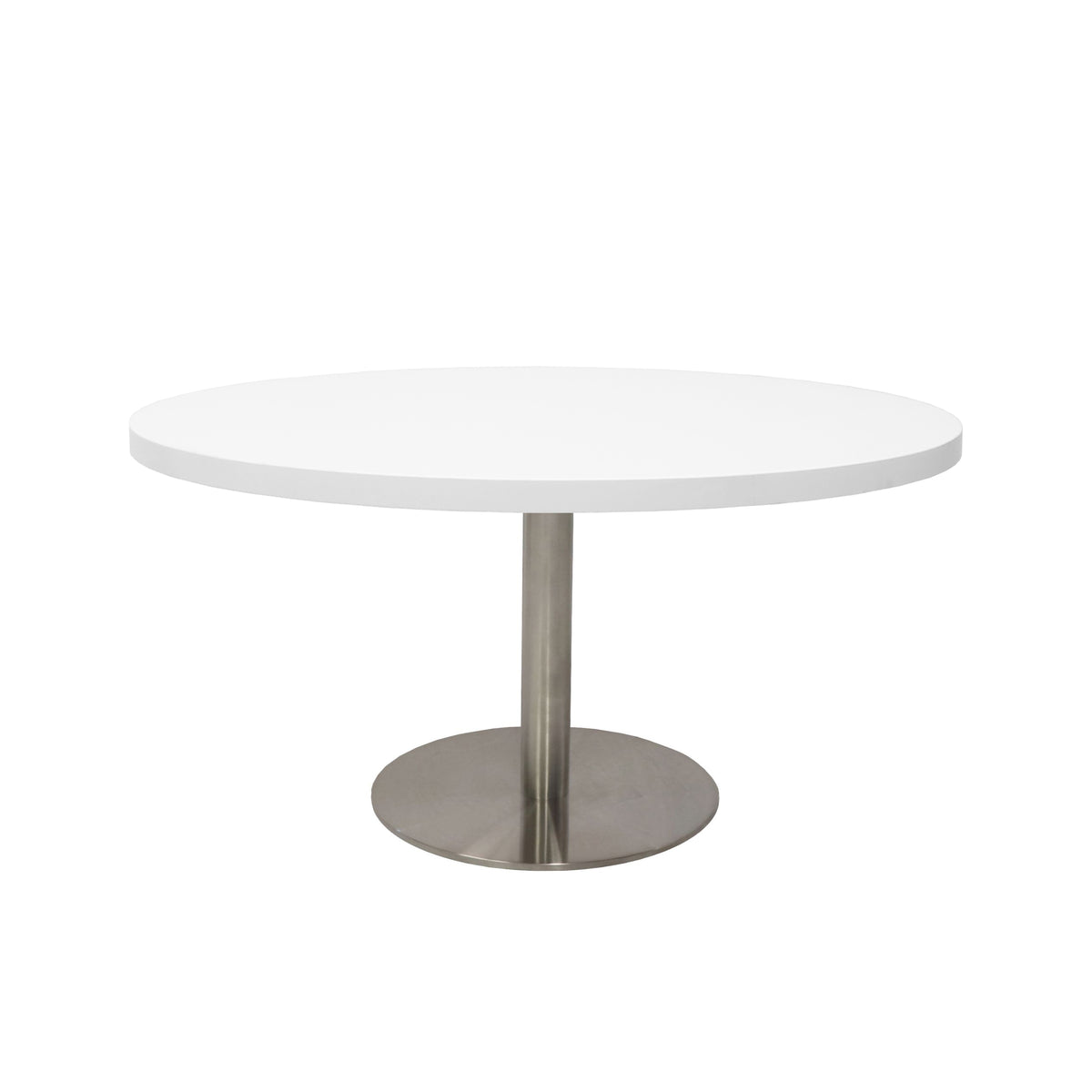 Estilo Round Coffee Table — Natural White, Stainless Steel, 900mm Dia — CCT9 NW/SS